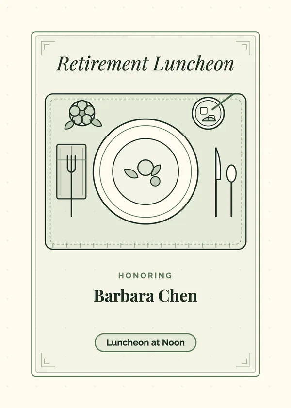 Retirement Luncheon — Luncheon & Dinner retirement invitation