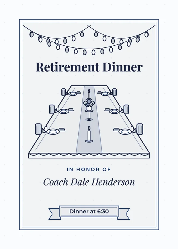 Retirement Dinner — Luncheon & Dinner retirement invitation