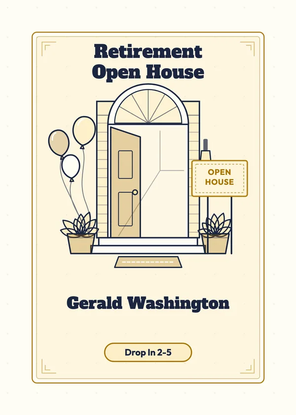 Retirement Open House — Open House & Farewell retirement invitation