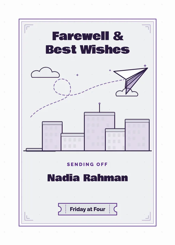 Farewell & Best Wishes — Open House & Farewell retirement invitation