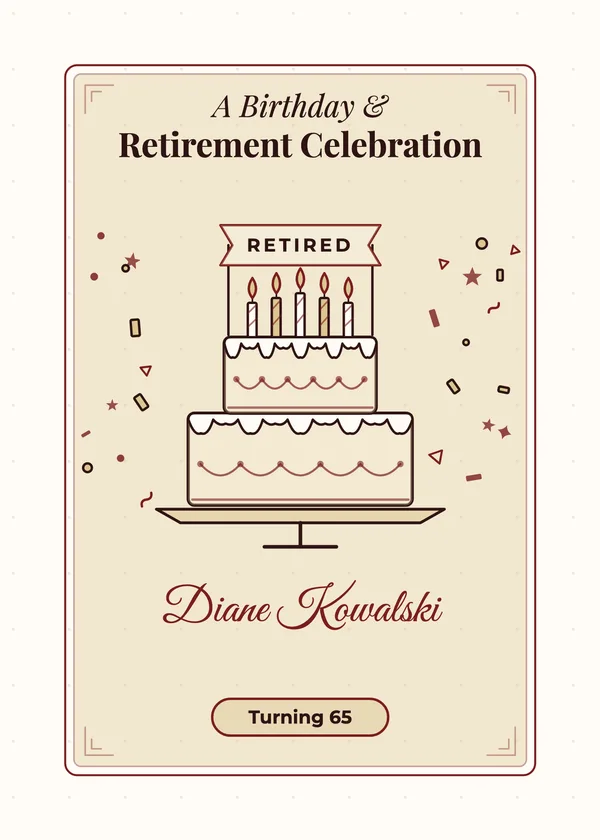 A Birthday & Retirement Celebration — Birthday & Retirement retirement invitation