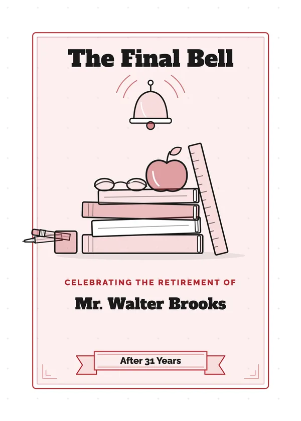 The Final Bell — Teacher retirement invitation