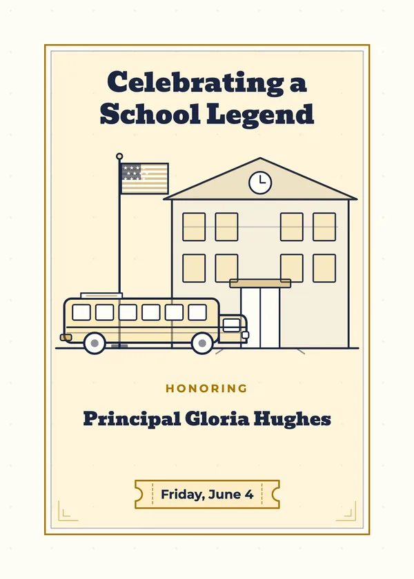 Celebrating a School Legend — School Staff & University retirement invitation