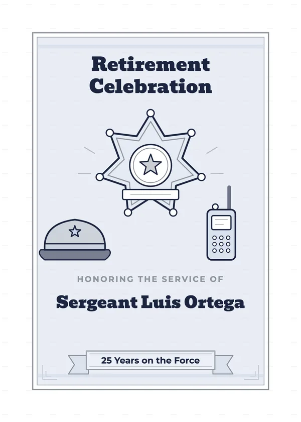 Police Badge — Police retirement invitation
