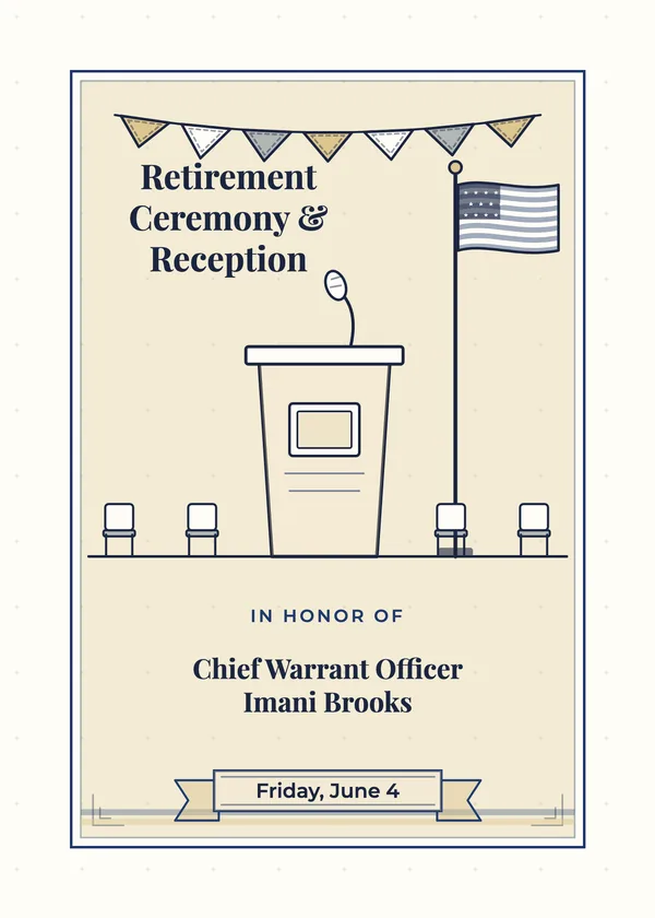 Ceremony & Reception — Military Retirement Ceremony retirement invitation