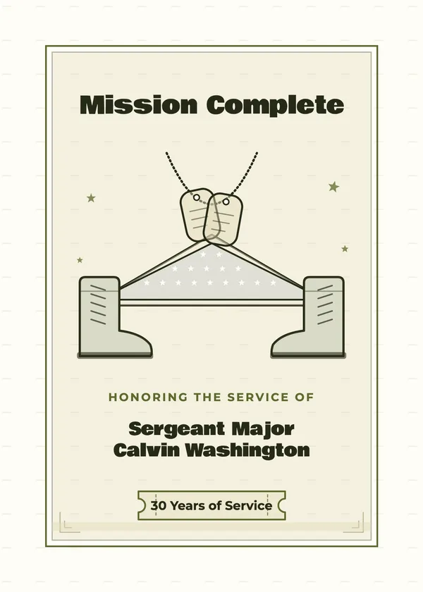 Mission Complete — Army & Marines retirement invitation