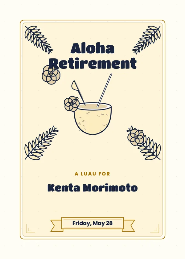 Aloha Retirement — Beach & Tropical retirement invitation
