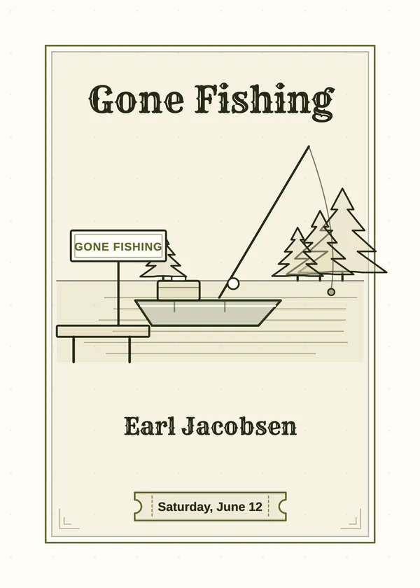 Gone Fishing — Gone Fishing & Lake retirement invitation