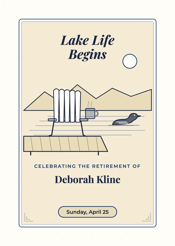 Lake Life Begins — Gone Fishing & Lake retirement invitation