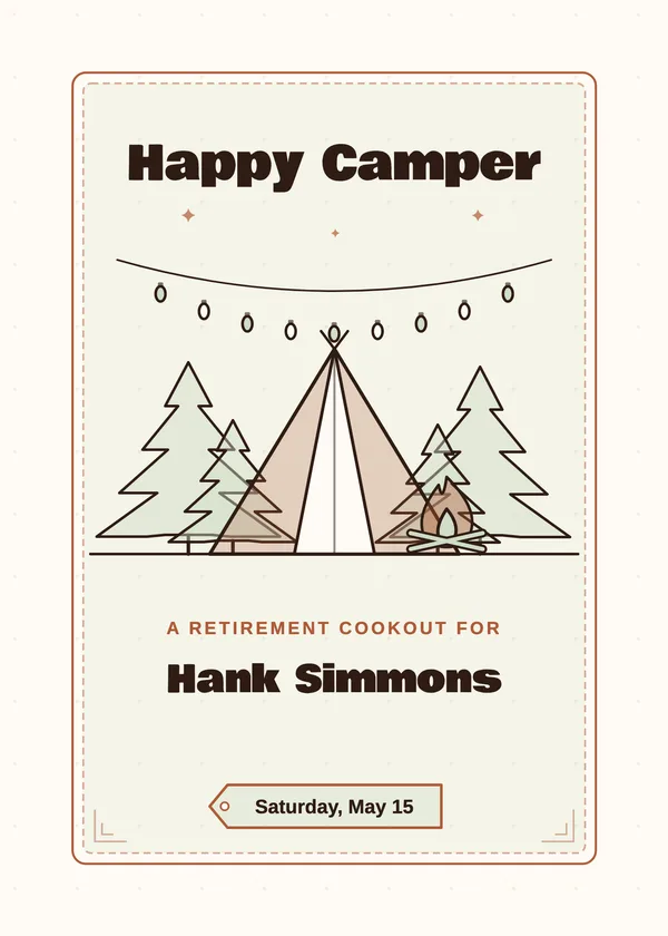Happy Camper — Camping & RV retirement invitation