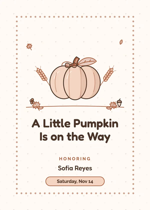 Little Pumpkin — thanksgiving celebrations Thanksgiving invitation