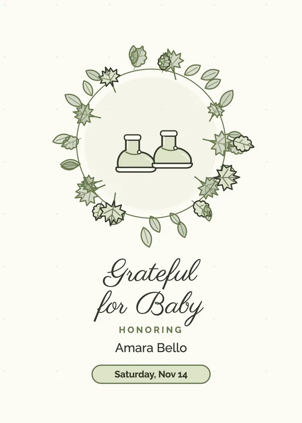 Grateful for Baby — Thanksgiving Baby Shower Thanksgiving invitation