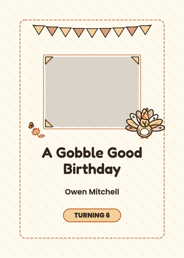 Party Hat Turkey — Thanksgiving Birthday Thanksgiving invitation with a photo window
