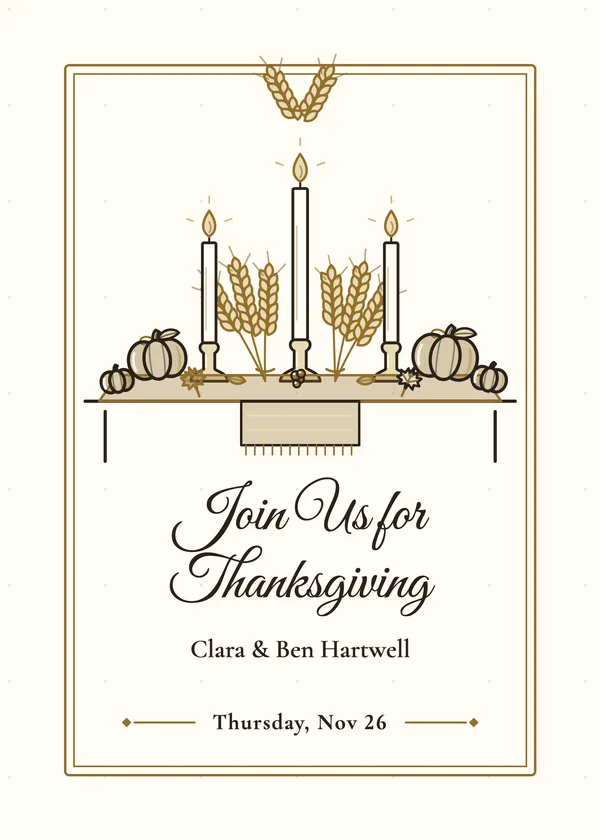 Harvest Table — Elegant Harvest Table Thanksgiving invitation