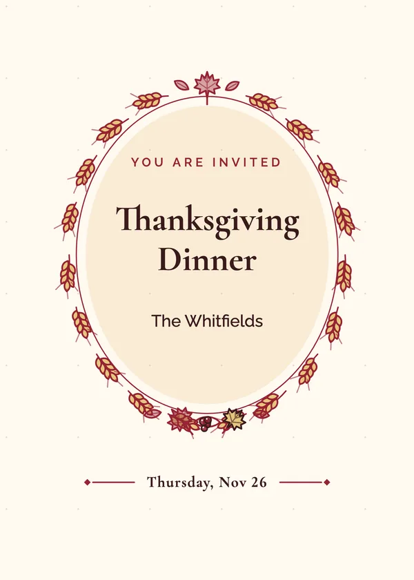 Wheat Monogram — Elegant Harvest Table Thanksgiving invitation