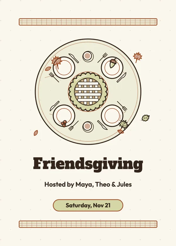 Friendsgiving Table — friendsgiving & parties Thanksgiving invitation