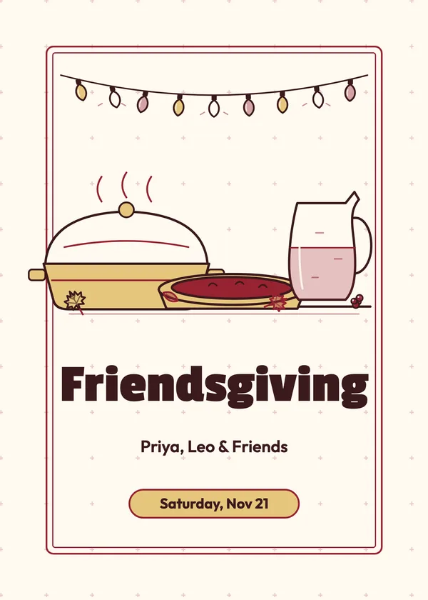 String Lights — Friendsgiving Thanksgiving invitation