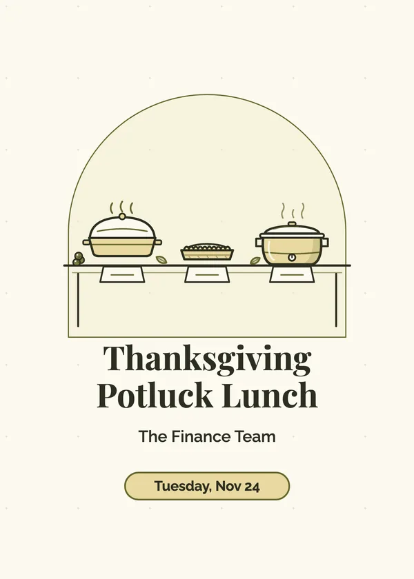Potluck Name Cards — Office Thanksgiving Luncheon Thanksgiving invitation
