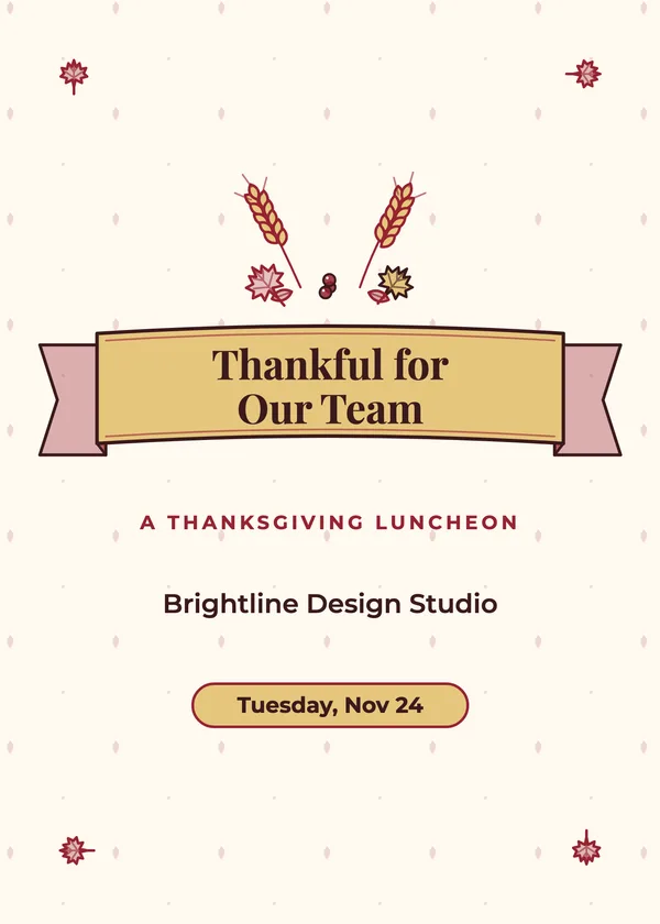 Team Banner — Office Thanksgiving Luncheon Thanksgiving invitation