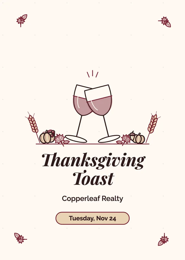 Thanksgiving Toast — Client Appreciation Thanksgiving invitation