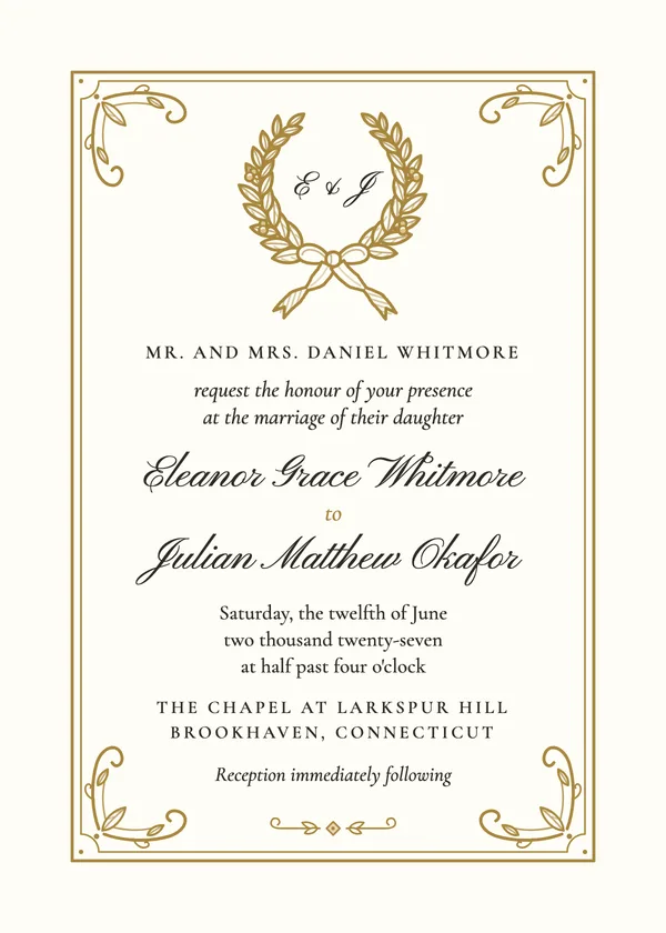 Engraved Crest — Engraved & Crest wedding invitation