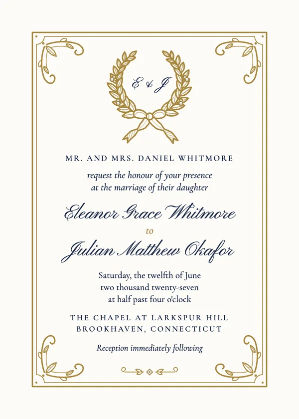 Engraved Crest — Engraved & Crest wedding invitation