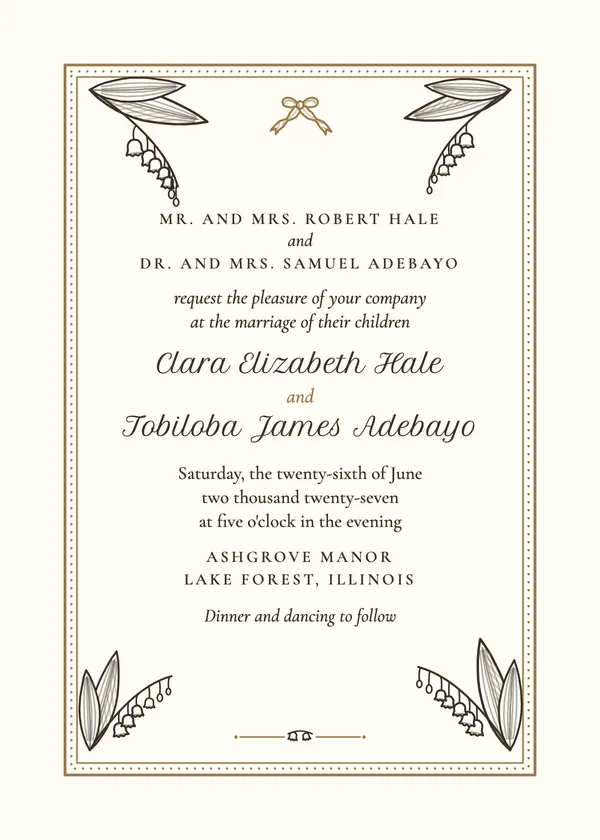 Lily Engraved — Engraved & Crest wedding invitation