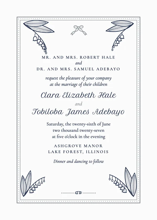 Lily Engraved — Engraved & Crest wedding invitation