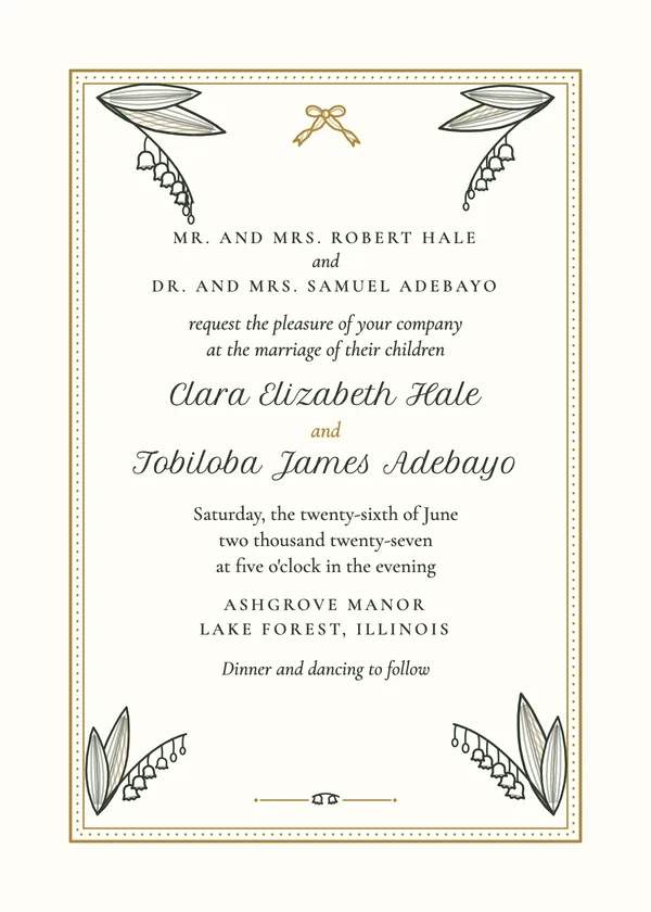 Lily Engraved — Engraved & Crest wedding invitation