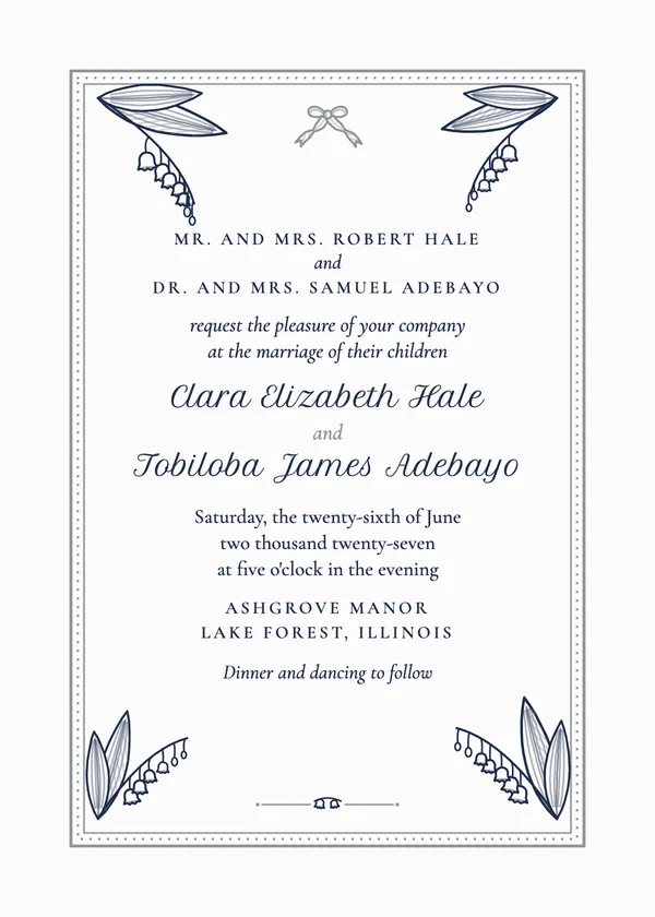 Lily Engraved — Engraved & Crest wedding invitation
