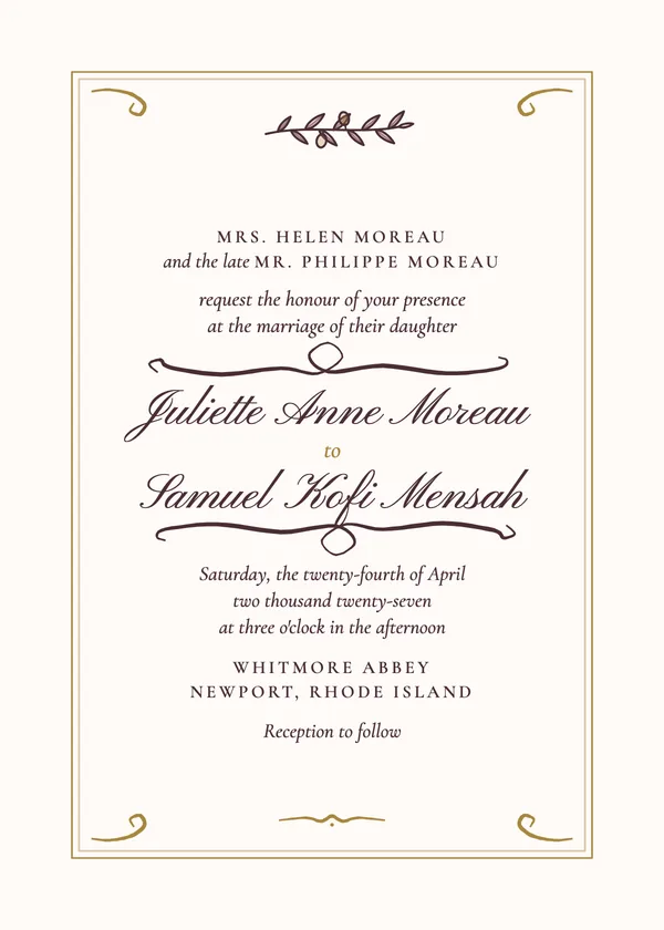 Flourish Script — Calligraphy Script wedding invitation