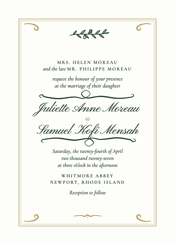 Flourish Script — Calligraphy Script wedding invitation