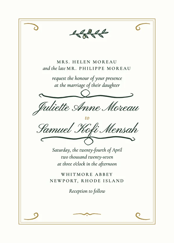 Flourish Script — Calligraphy Script wedding invitation