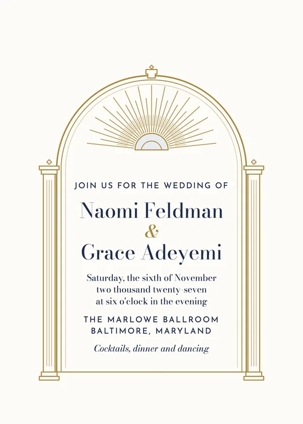 Deco Arch — Black Tie & Art Deco wedding invitation