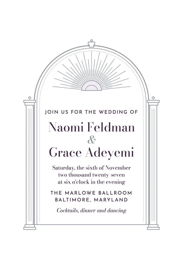 Deco Arch — Black Tie & Art Deco wedding invitation