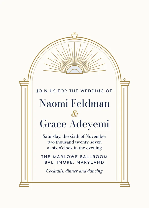 Deco Arch — Black Tie & Art Deco wedding invitation