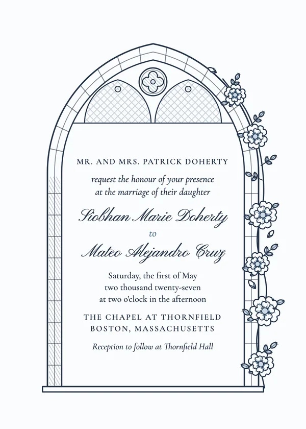 Tracery Window — Chapel & Cathedral wedding invitation