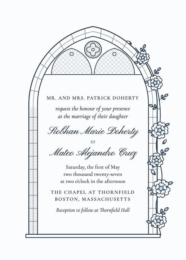 Tracery Window — Chapel & Cathedral wedding invitation