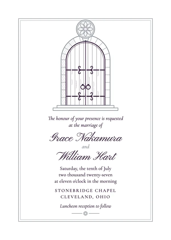 Chapel Doors — Chapel & Cathedral wedding invitation