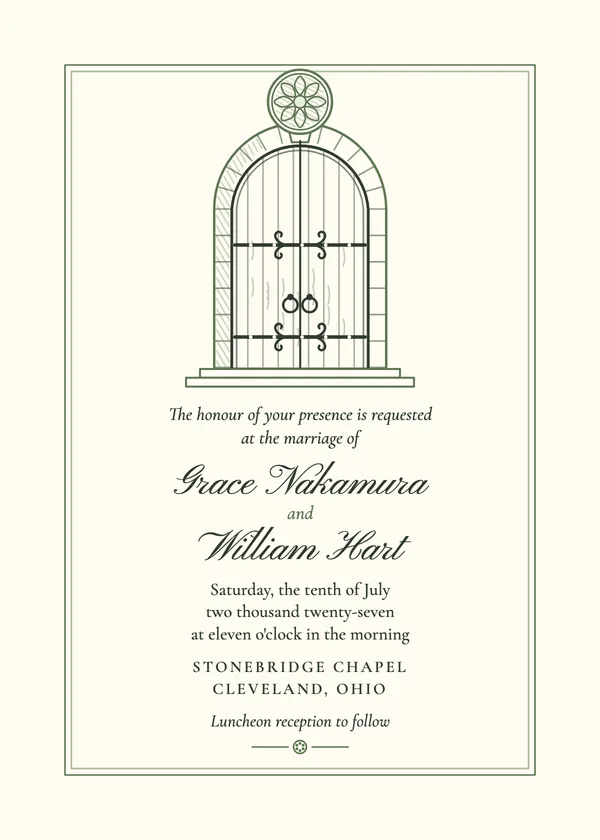 Chapel Doors — Chapel & Cathedral wedding invitation
