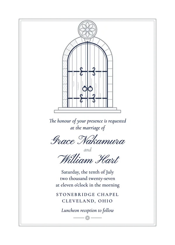 Chapel Doors — Chapel & Cathedral wedding invitation