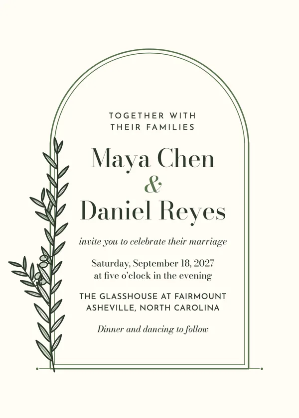 Modern Arch — Arch wedding invitation