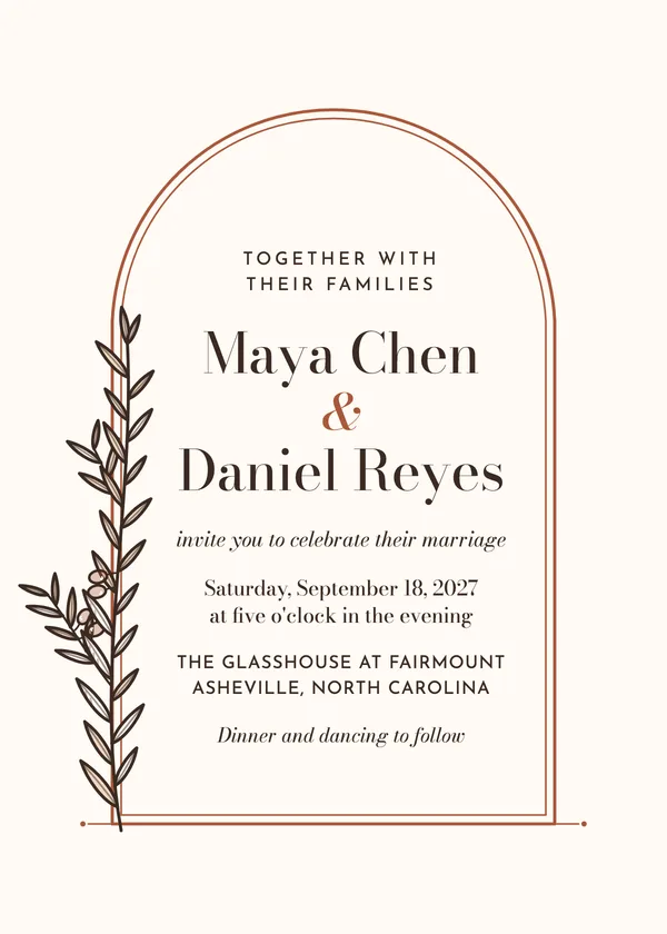 Modern Arch — Arch wedding invitation