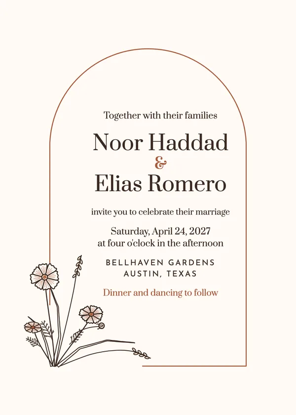 Arch Botanical — Arch wedding invitation