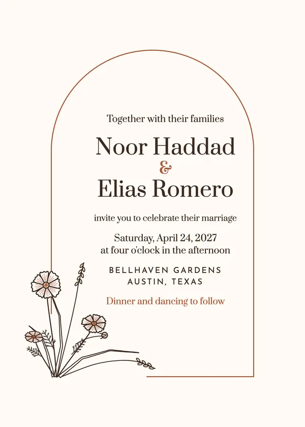Arch Botanical — Arch wedding invitation