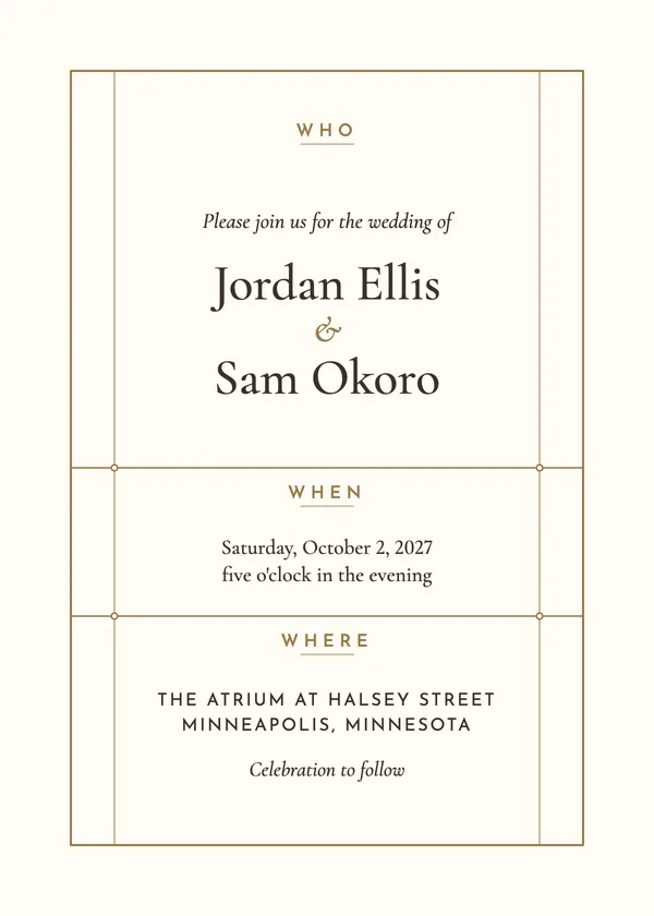 Type Grid — Editorial wedding invitation