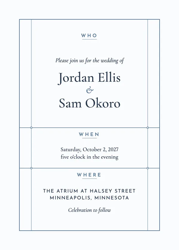 Type Grid — Editorial wedding invitation