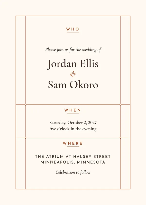 Type Grid — Editorial wedding invitation
