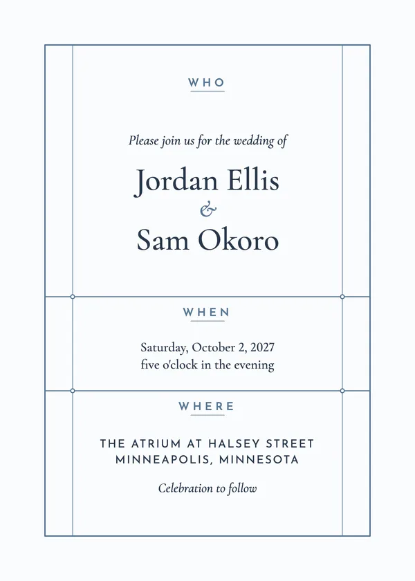Type Grid — Editorial wedding invitation