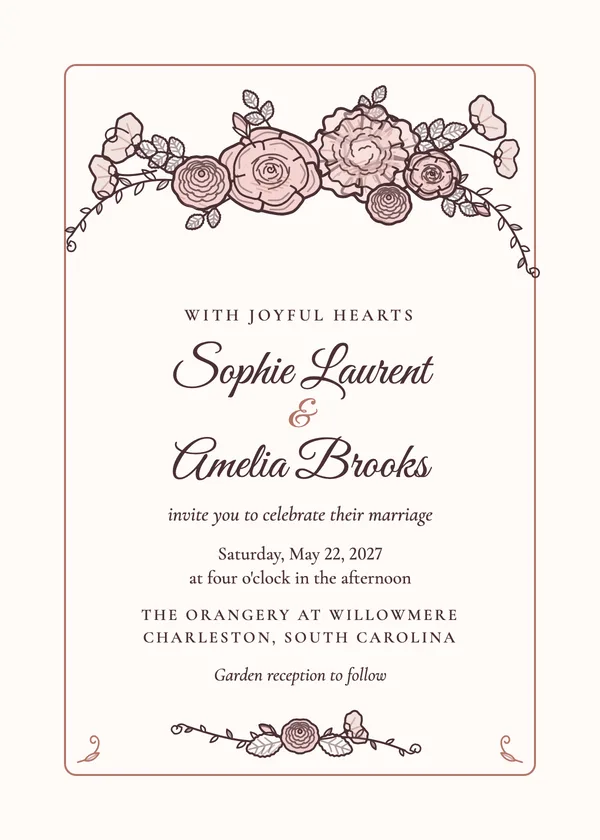 Garden Rose — Garden Rose & Peony wedding invitation
